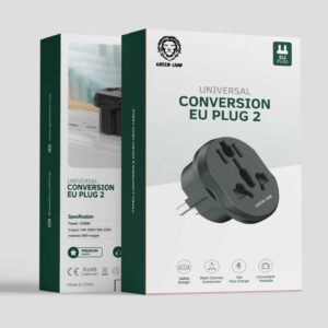 Green Lion Universal Convertion EU Plug 2 - Black