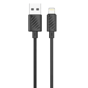 Porodo Blue 3A PD USB A  to Lightning PVC Cable 1.2M - Black