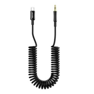 Porodo Type C to AUX  Coil Cable 1.2M - Black