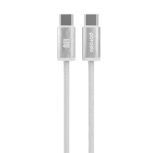 Porodo Woven 60W Type-C to Type-C Cable 1.2M - White