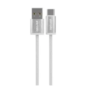 Porodo Woven 3A USB-A to Type-C Cable 1.2M - White
