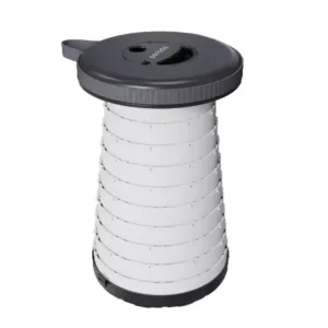 Porodo Camping Telescopic LED (White/Yellow) Stool - Black