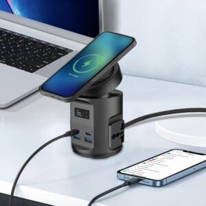 Powerology Magsafe Power Hub PD 65W 2X Universal Sockets 2200W - Black