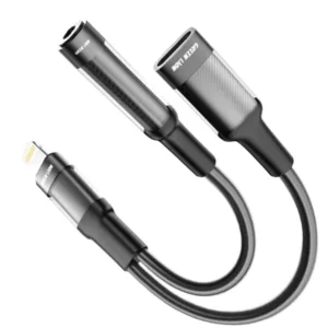 Green Lion Earphone Adapter Lightning to 3.5 Aux 12CM - Black