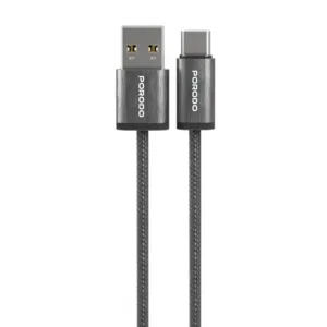 Porodo Woven 3A USB-A to Type-C Cable 1.2M - Black