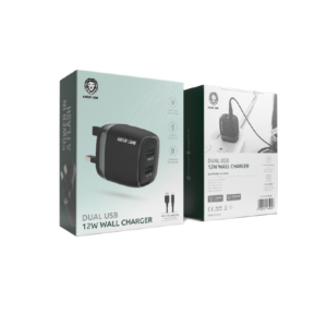 Green Lion  2Usb 2.4A Chargers+Usb-Iph Cable 1M Uk Plug Dark Green