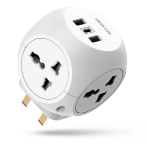 Green Lion Multi Port Travel Adapter  - White