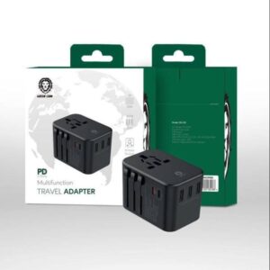 Green Multifunction Travel Adapter ( 3 USB Port / 2 USB-C ) PD 20W - Black