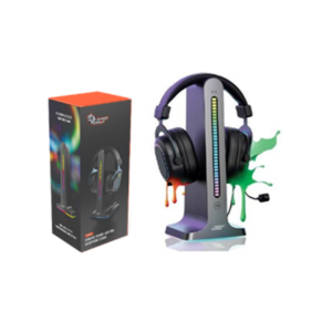 Porodo Gaming RGB Dynamic Sound Lighting Headphone Stand with Cable Storage 300mAh - Black