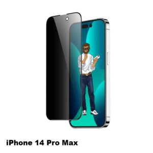 Green 9H Steve Privacy Full Glass Screen Protector for iPhone 14 Pro Max ( 6.7" ) - Black