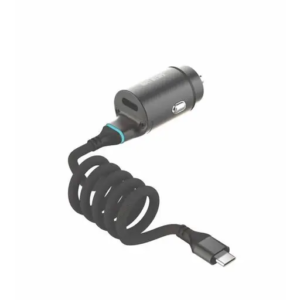 Green Lion 45W PD Car Charger with 1.2M Tough & Durable Lightning Cable  - Black