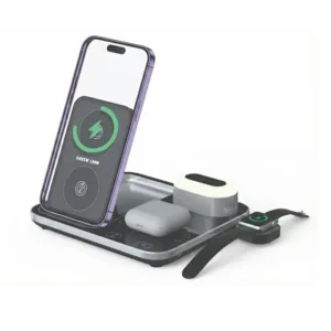 Green Lion 4 in 1 Wireless Charging Station 15W - Gray