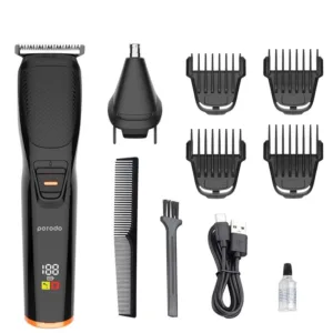 Porodo Lifestyle 6in1  Rechargeable Grooming Kit with Nose Trimmer Four Detachable