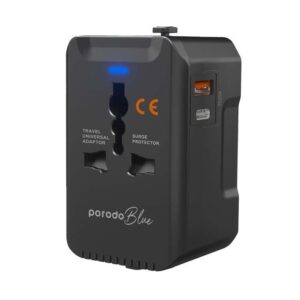 Porodo Blue PD20 Universal Travel Adapter - Black