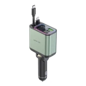 Green Lion Retractable 90W Car Charger PD-65W - Green