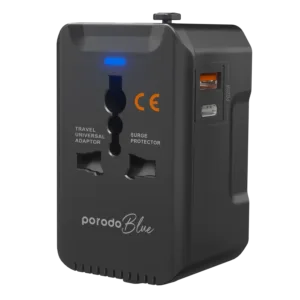 Porodo Blue PD20 Universal Travel Adapter - Black