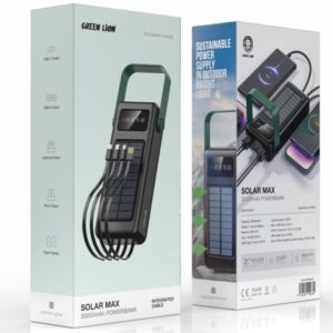 Green Lion Solar Max 30000mAh PowerBank - Black