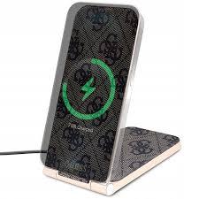 Guess 15W Magnetic Desk Charger With 4G Pattern - Brown