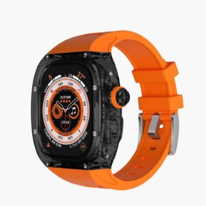 Green Lion La Royal Silicone Strap Case Watch 49mm - Transparent Black/Orange