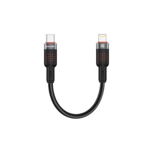 Porodo Alum. Alloy Braided Cable Type-C to Lightning 30W 25cm - Black