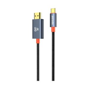 Porodo Alum. Alloy Woven Cable Type-C to HDMI 2m - Black