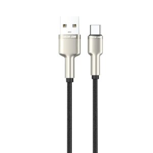 Green Lion USB-A to USB-C Braided Zinc Alloy Cable 18W 1M - Black