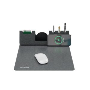Green Lion Mouse Pad Wireless Charger- Gray