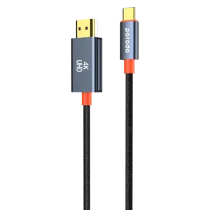 Porodo Alum. Alloy Woven Cable Type-C to HDMI 2m - Black