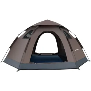 Porodo Lifestyle 4 Person Easy Pop Up Automatic Camping Tent 2000MM -  Light Brown