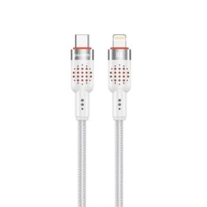 Porodo Alum. Alloy Braided Cable Type-C to Lightning 30W 1.2m - White