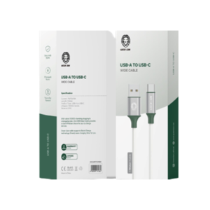 Green Lion PVC USB-A to Type-C Wide Cable  1M - White