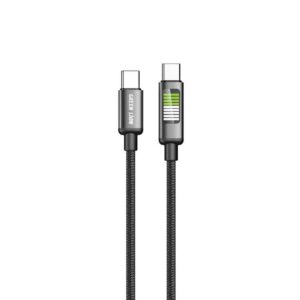 Green Lion LED Braided Cable USB-C to USB-C - Black
