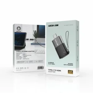 Green Lion Aluminum Alloy Shell Type C to HDMI Adapter - Black