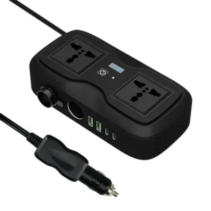 Green Lion GC-233 Power Inverter with 2 Universal Socket- Black