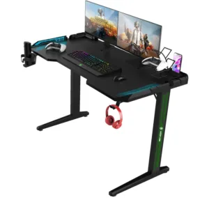 Green Lion RGB Gaming Desk - Black