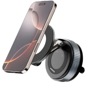 Porodo Universal Adjustable Foldable MagSafe Car Phone Mount - Black