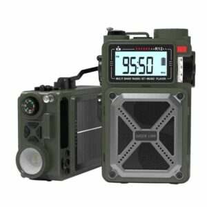 Green Lion Vintage Solar Pro Radio and Bluetooth Speaker with Power Bank - Green