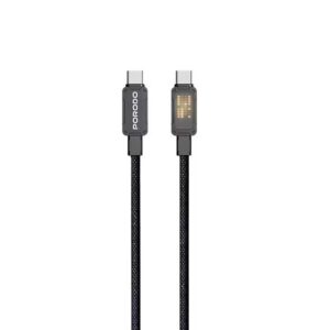 Porodo 100W Pixelated Braided USB-C to USB-C 1M Cable - Black