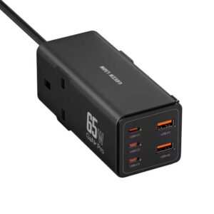 Green Lion 7 In 1 GaN 65W Power Strip - Black