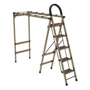 Porodo 5-Step Multifunction Laundry Drying Rack & Household Ladder - Champagne