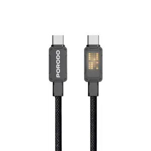Porodo 100W Pixelated Braided USB-C to USB-C 1M Cable - Black