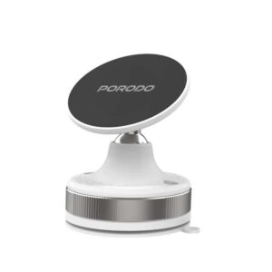 Porodo 360° Rotatable Adjustable Magnetic Vacuum Suction Holder - White