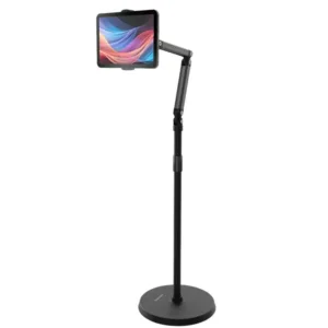 Porodo 360° Rotatable & Adjustable Cantilever Bracket Phone & Tablet Floor Stand 1.65m - Black