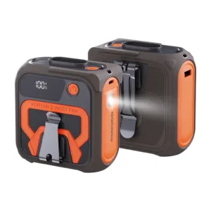 Porodo Waist Fan with Mount Flashlight 10000mAh Battery - Brown Orange