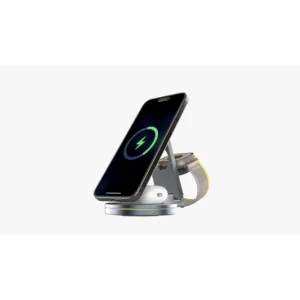 Porodo Portable Compact 3-in-1 Magsafe Wireless Charger Foldable 360° Aluminium - Gray