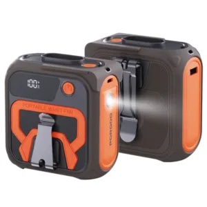 Porodo Waist Fan with Mount Flashlight 10000mAh Battery - Brown Orange