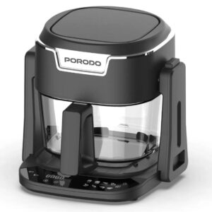 Porodo Lifestyle Quick Flip 3-In-1 Air Fryer Grill Hot Pot - Black