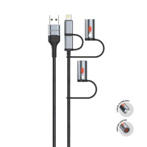 Green Lion 6 in1 Cable Charging, Led Light, Ignition PD 60W - Black