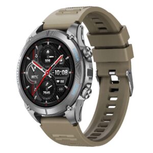 POWEROLOGY SMARTWATCH 1.43 AMOLED GPS+BT NAME -KHAKI SILICONE SPORT STRAP