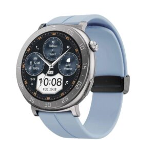 PORODO SMARTWATCH 1.43 AMOLED ALUMINUM BEZEL-LIGHT BLUE BEZEL+ SILICONE STRAP